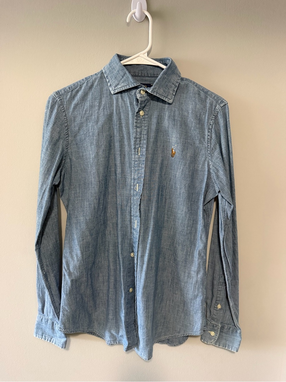Polo by Ralph Lauren Light Blue Denim Button-Up Shirt with Embroidered Pony - Picture 4 of 4